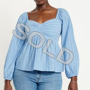 *SOLD* - OLD NAVY blue white striped crop top SMALL